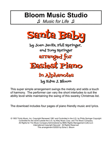 Santa Baby (arr. Edna J. Bloom)