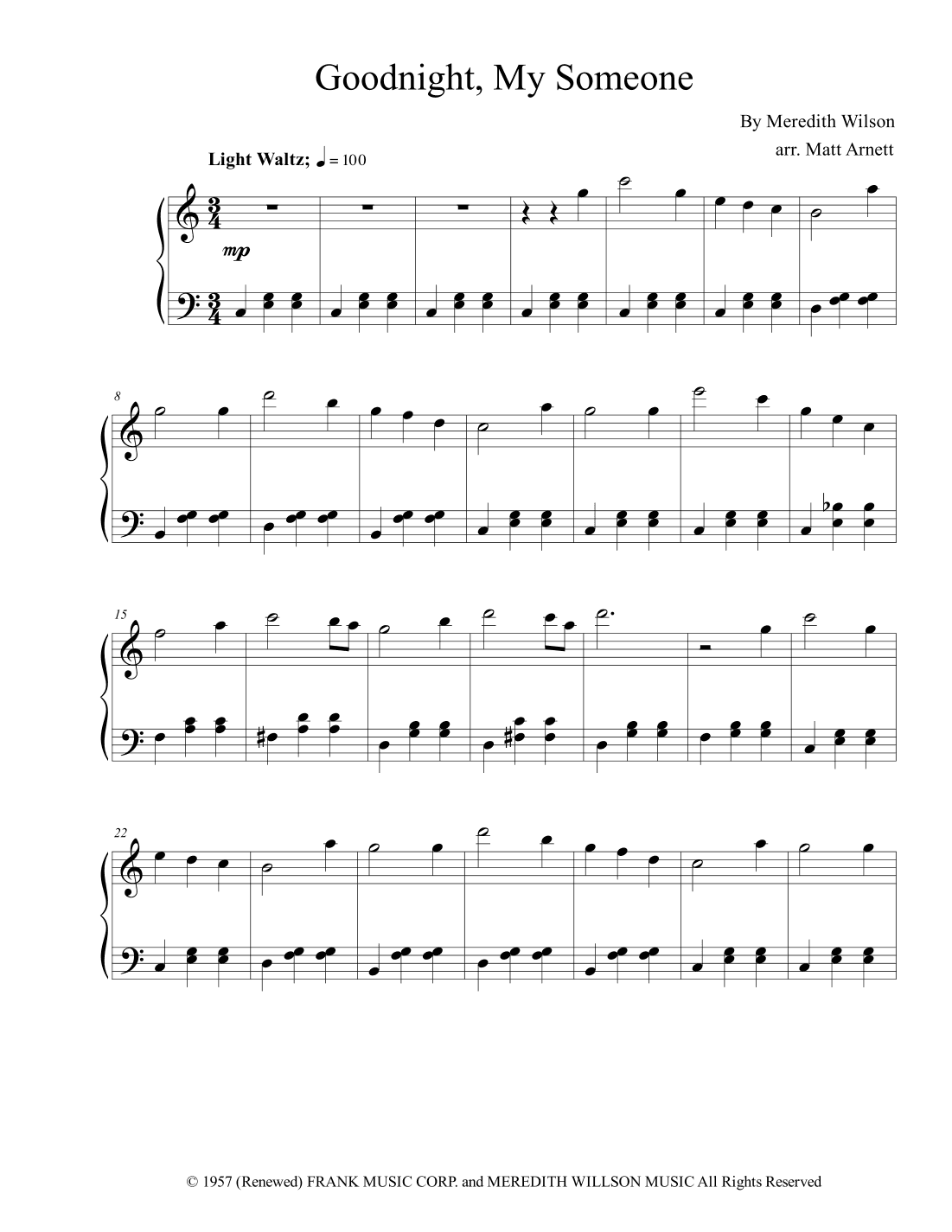 Goodnight, My Someone (arr. Matt Arnett)