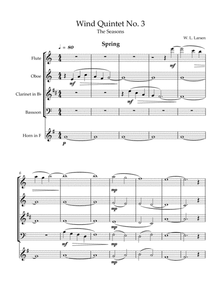 W L Larsen - Wind Quintet No. 3 (The Seasons)