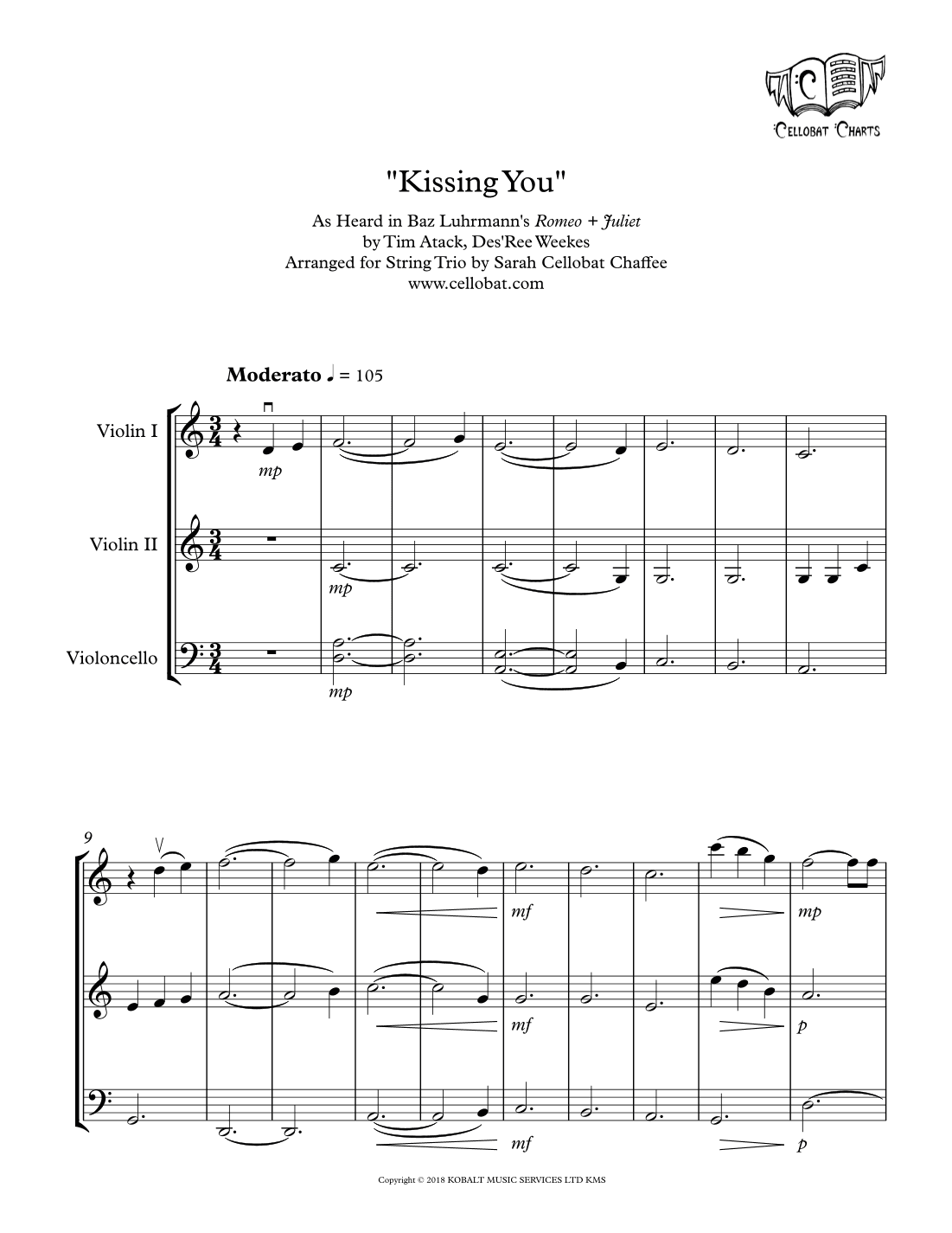 Kissing You (arr. Sarah Cellobat Chaffee)