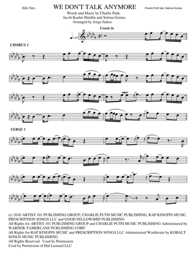 We Don't Talk Anymore (arr. Jorge Juárez)