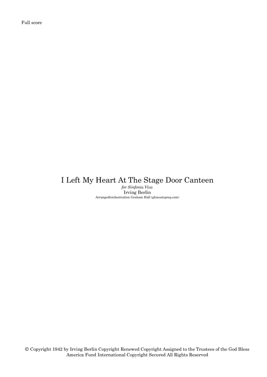 I Left My Heart At The Stage Door Canteen (arr. Graham Hall (ghmusicprep.com))