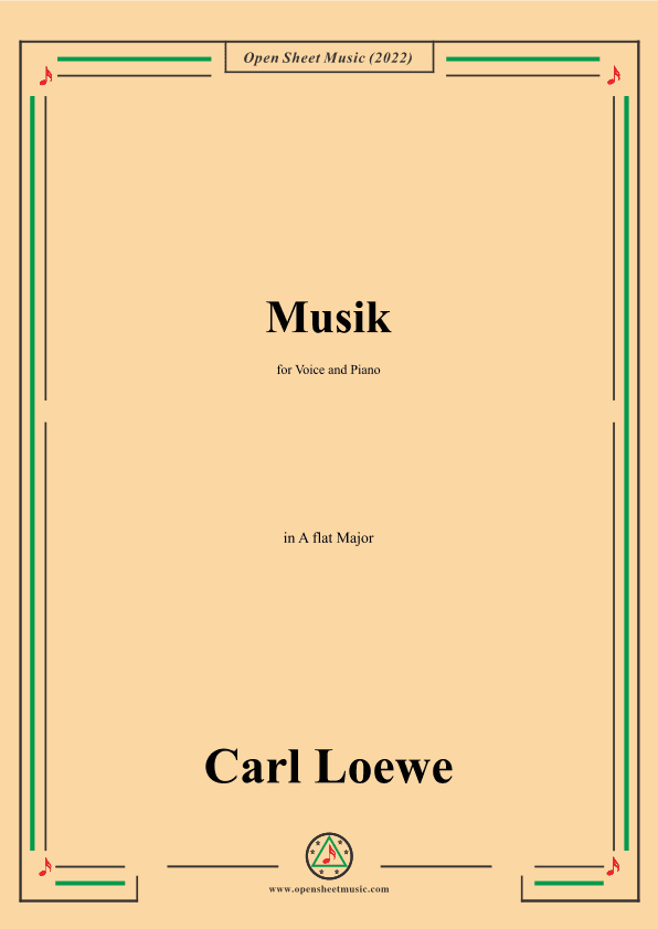 Loewe-Musik,in A flat Major,for Voice and Piano (arr. OSM Press)