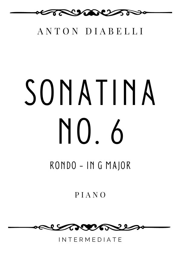 Diabelli - Sonatina No. 6 (Rondo) in G Major - Intermediate (arr. Piacere Music Sheets)