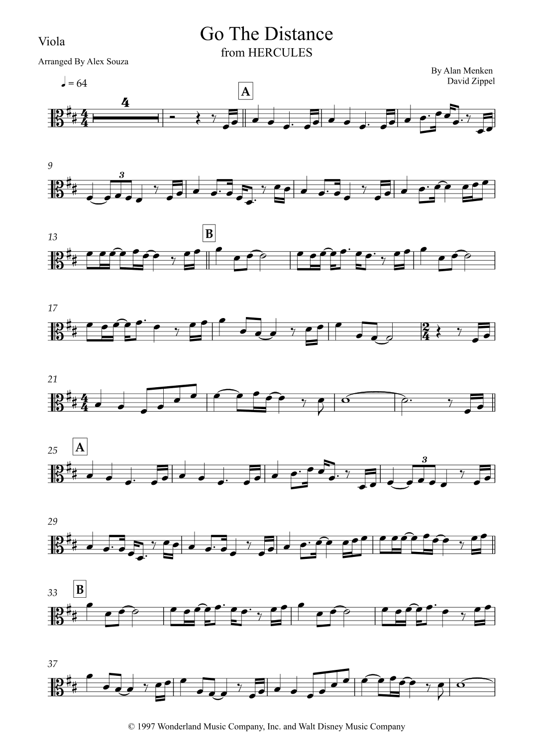 Go The Distance (arr. Alex Souza)