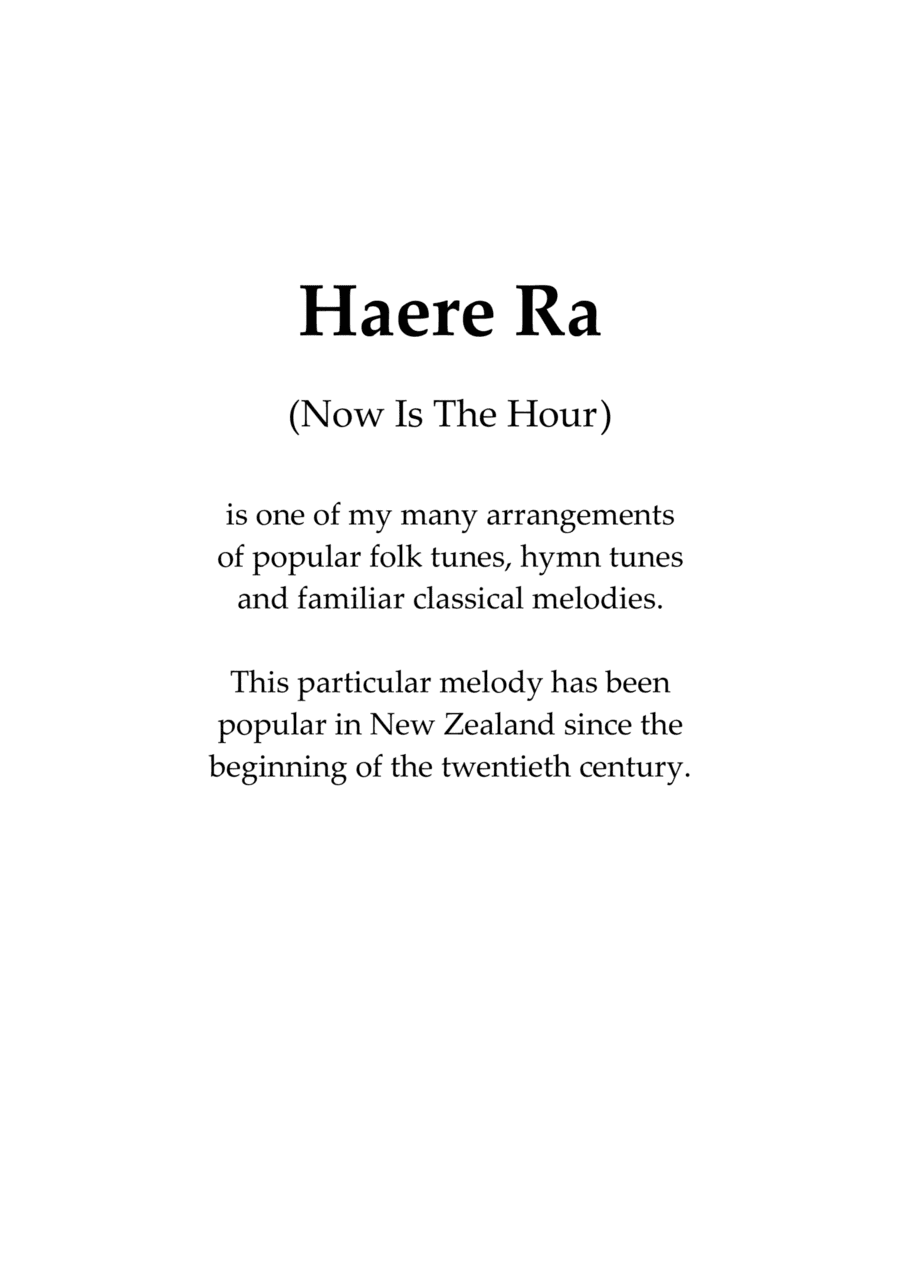 Haere Ra (Now Is The Hour), for Oboe and Piano (arr. Nigel Williams)