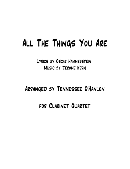 All The Things You Are (arr. Tennessee O'Hanlon)