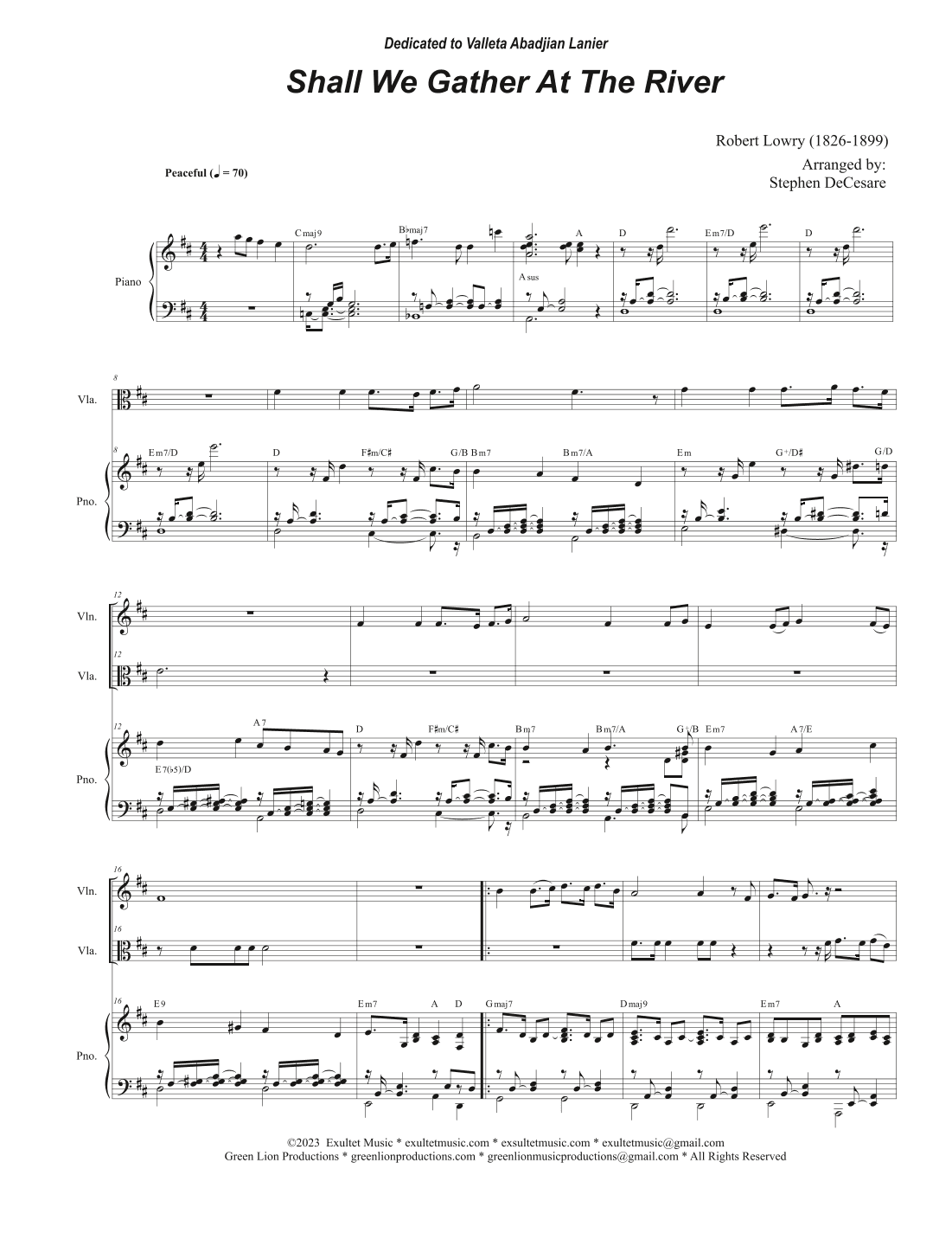 Shall We Gather At The River (Duet for Violin and Viola) (arr. Stephen DeCesare)
