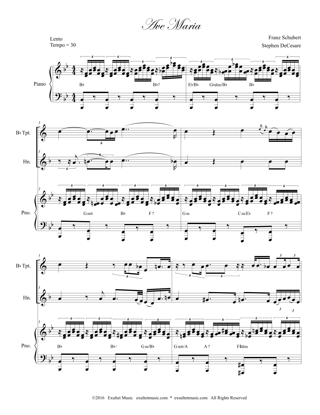 Ave Maria (Duet for Bb-Trumpet and French Horn) (arr. Stephen DeCesare)
