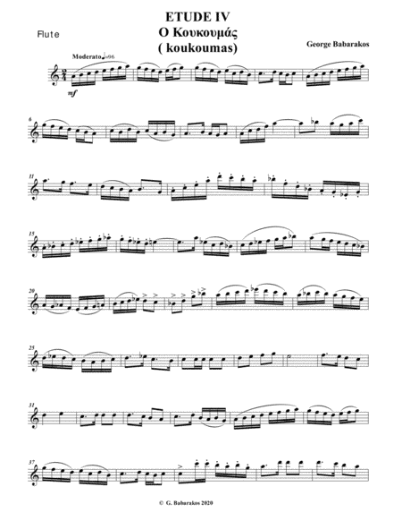FLUTE ETUDE IV - Based on a Greek Traditional Theme
