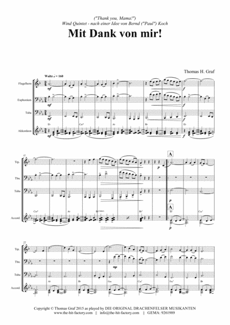 Mit Dank von mir - German Waltz - Oktoberfest - German Band