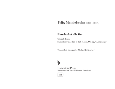 Nun danket alle Gott, from Symphony no. 2, op. 52 (organ transcription) (arr. Michael R. Kearney)