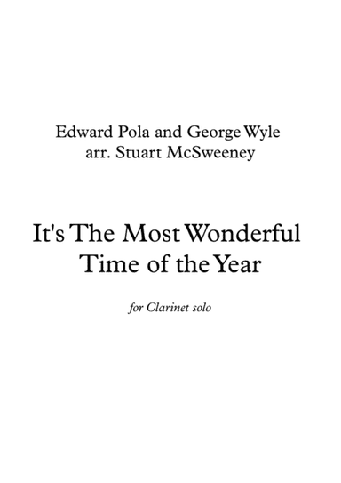 The Most Wonderful Time Of The Year (arr. Stuart McSweeney)