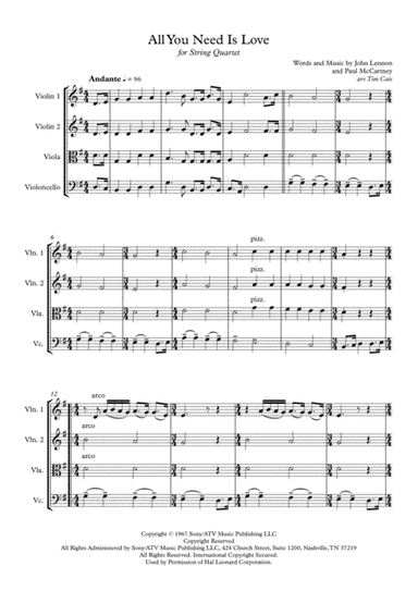 All You Need Is Love (arr. Tim Cais)