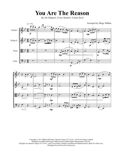 You Are The Reason (arr. Diego Willian)