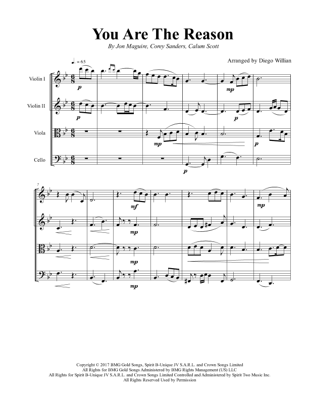 You Are The Reason (arr. Diego Willian)