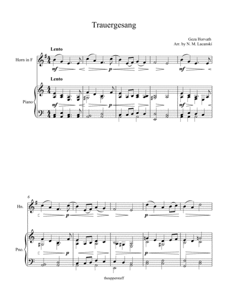 Trauergesang (arr. Nick Lacanski)