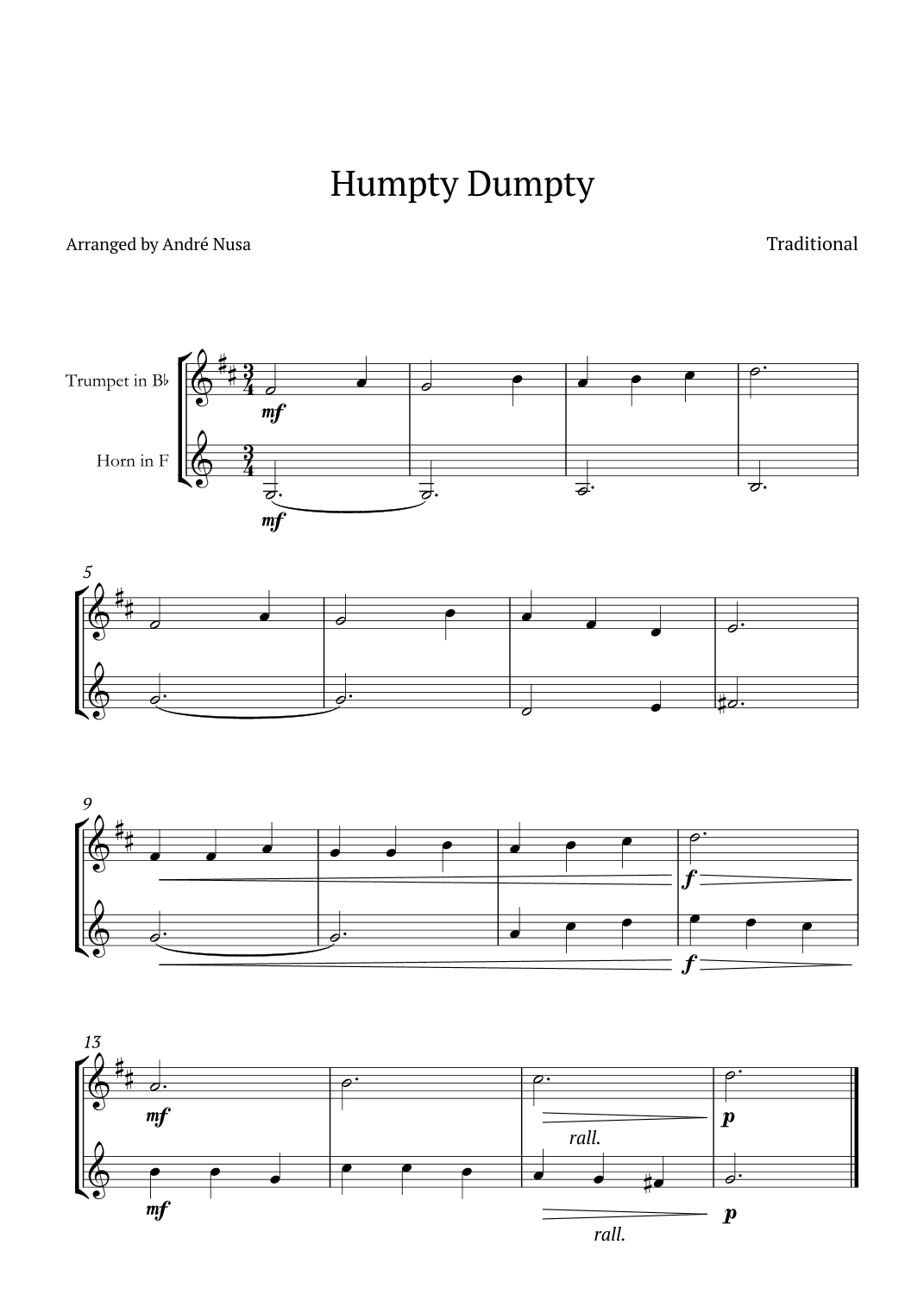 Humpty Dumpty (arr. André Nusa)