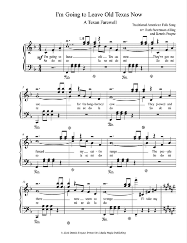 I'm Going to Leave Old Texas Now (A Texan Farewell) (arr. Dennis Frayne, Ruth Stevenson Alling)