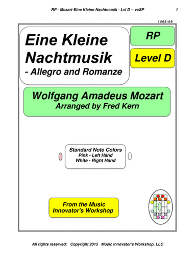 Mozart - Eine Kleine Nachtmusik - Allegro and Romanze - (Key Map Tab.) (arr. John M. Honeycttt)