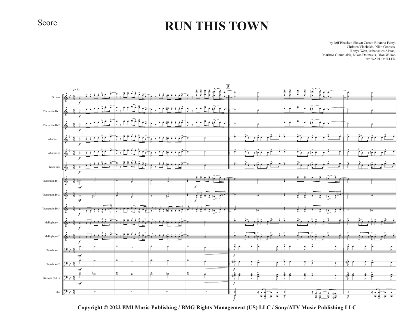 Run This Town (arr. Ward Miller)