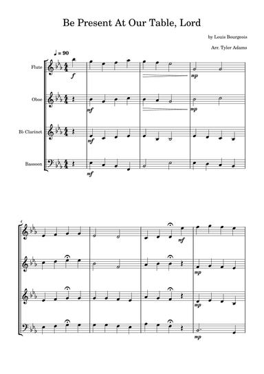 Be Present At Our Table Lord (arr. Tyler Adams)