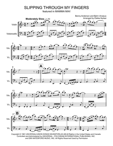 Slipping Through My Fingers (arr. Etelka Nyilasi)