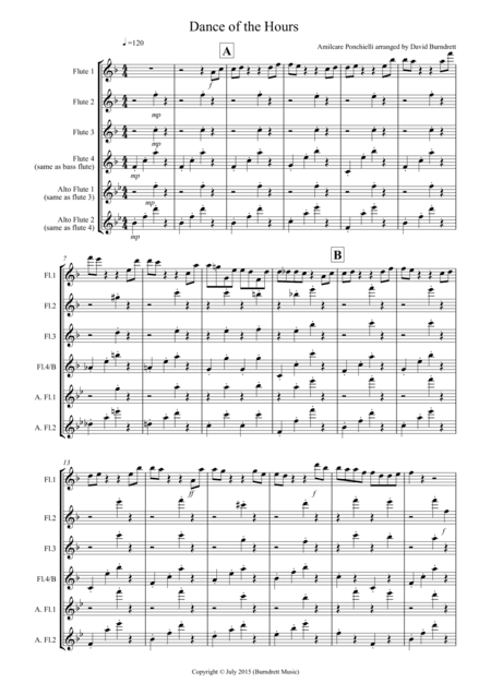 Dance of the Hours for Flute Quartet (arr. David Burndrett)