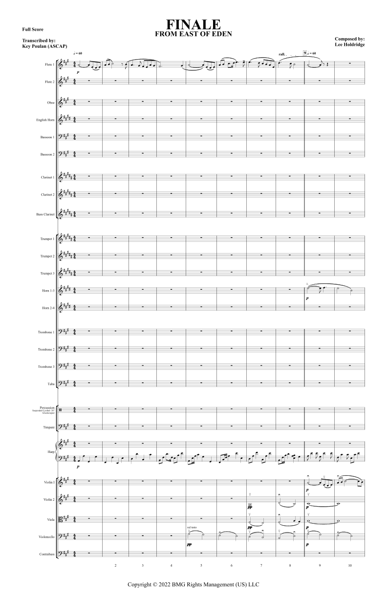 East Of Eden (finale) (arr. Key Poulan, III)