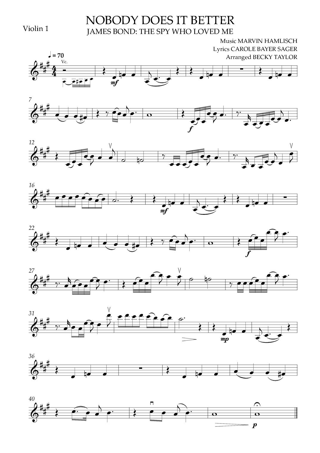Nobody Does It Better (arr. Becky Taylor)