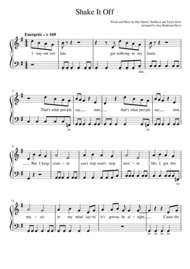 Shake It Off (arr. Amy Brinkman-Davis)