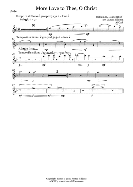 More Love to Thee, O Christ -- Flute Part (arr. James Siddons)