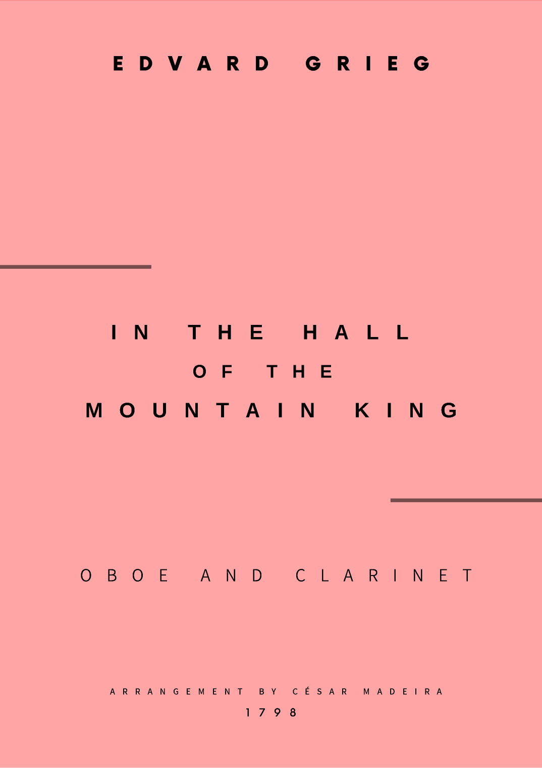 In The Hall Of The Mountain King - Oboe and Clarinet (Full Score and Parts) (arr. César Madeira)