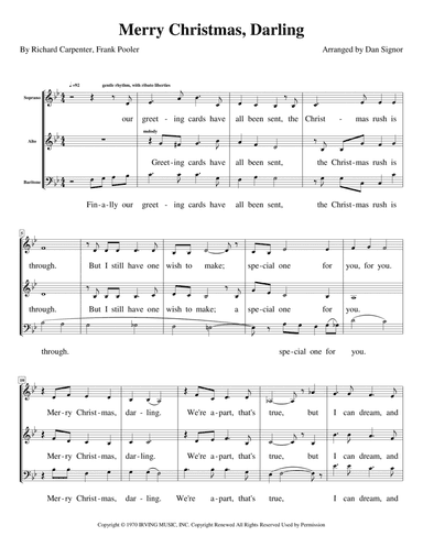 Merry Christmas, Darling (arr. Dan Signor)
