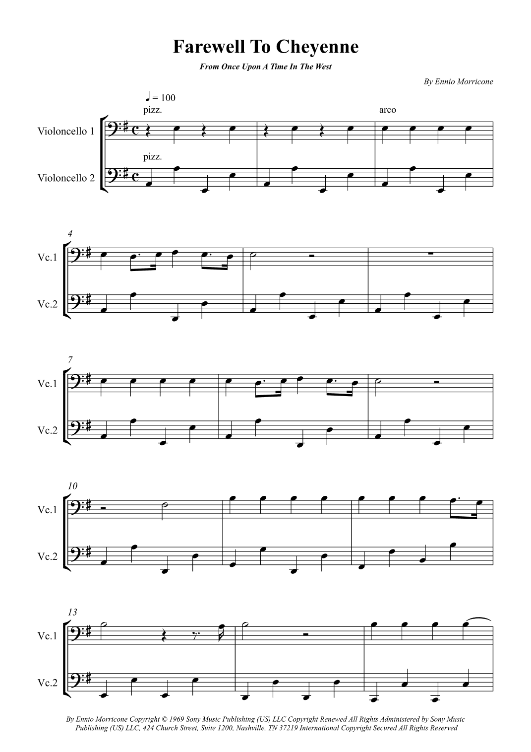 Farewell To Cheyenne (arr. Wesley S. SIlva)