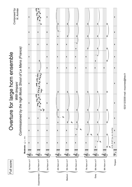 Overture for large horn ensemble and timpani