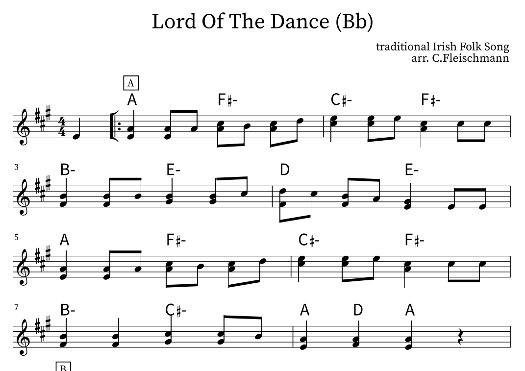 Lord Of The Dance (arr. Christoph Fleischmann)