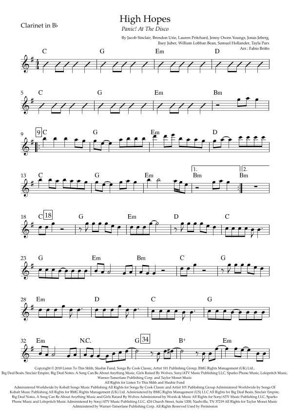 High Hopes (arr. Fabio Britto)