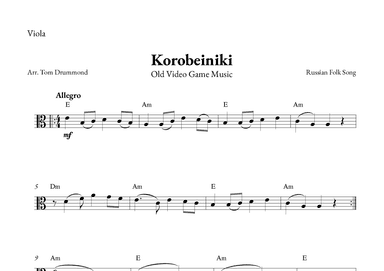 Korobeiniki (arr. Tom Drummond)