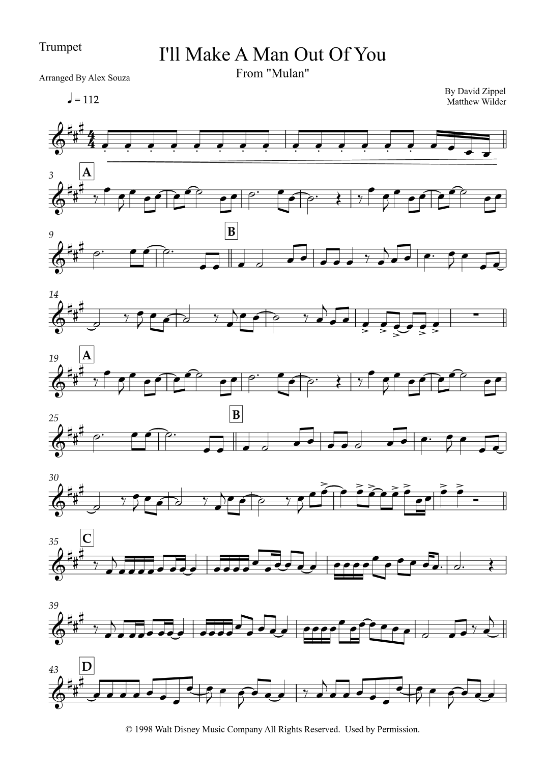 I'll Make A Man Out Of You (arr. Alex Souza)