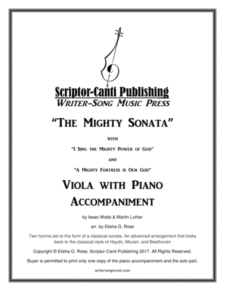(I Sing The Mighty Power Of God & A Mighty Fortress Is Our God) The Mighty Sonata - Viola (arr. Elisha G. Rose)
