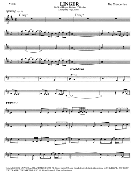 Linger (arr. Jorge Juárez)