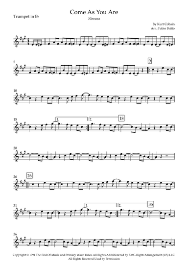 Come As You Are (arr. Fabio Britto)