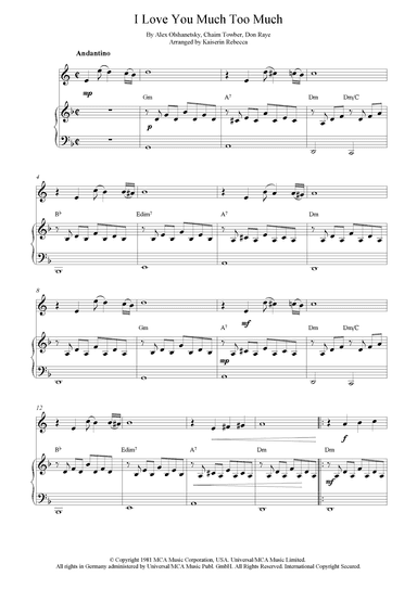 I Love You Much Too Much (arr. Kaiserin Rebecca)