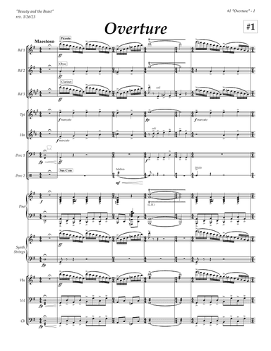 Beauty And The Beast Overture - Score Only (arr. Cal Rustad)