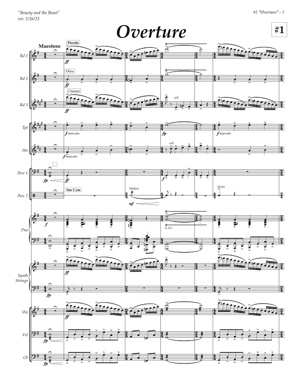 Beauty And The Beast Overture - Score Only (arr. Cal Rustad)