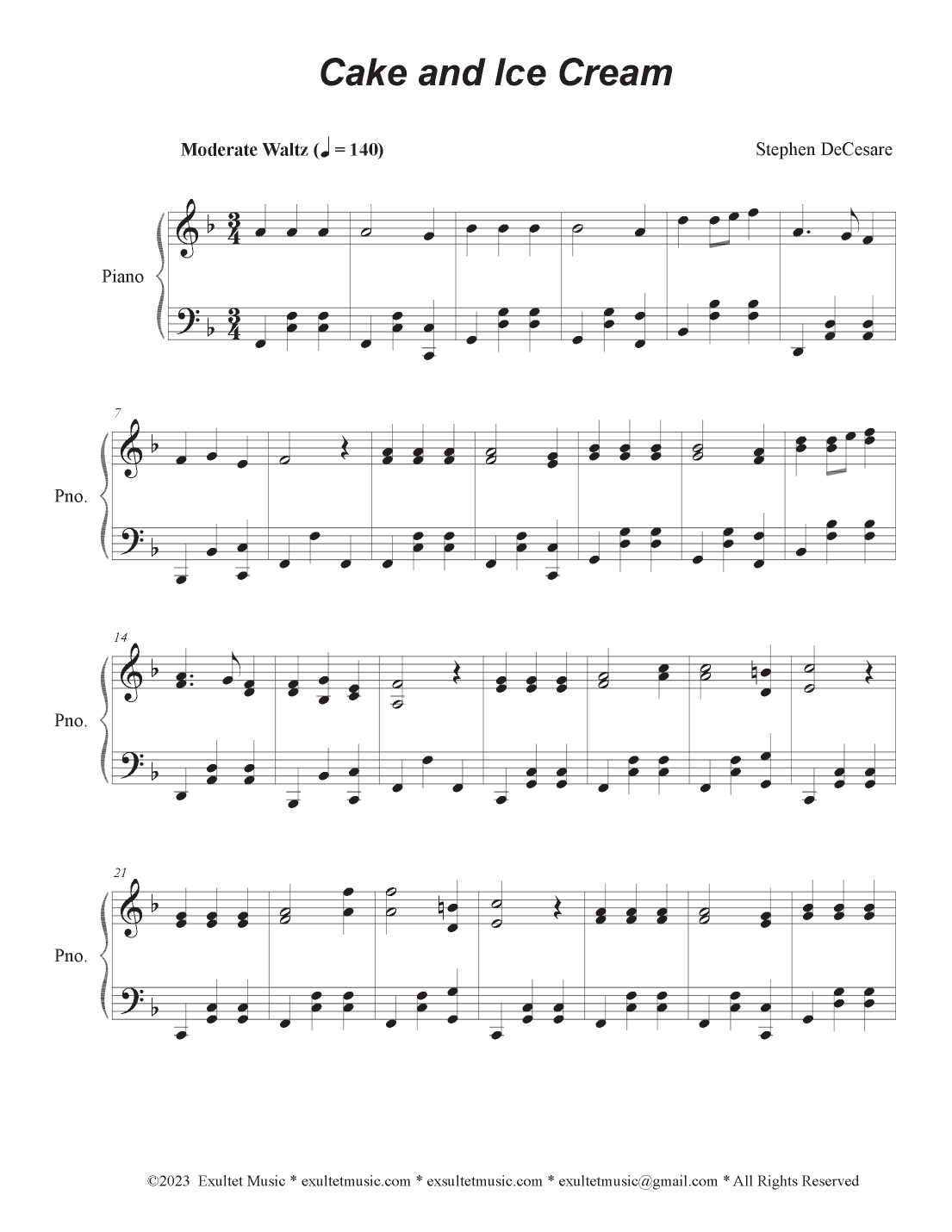 Cake and Ice Cream (Easy Piano solo)