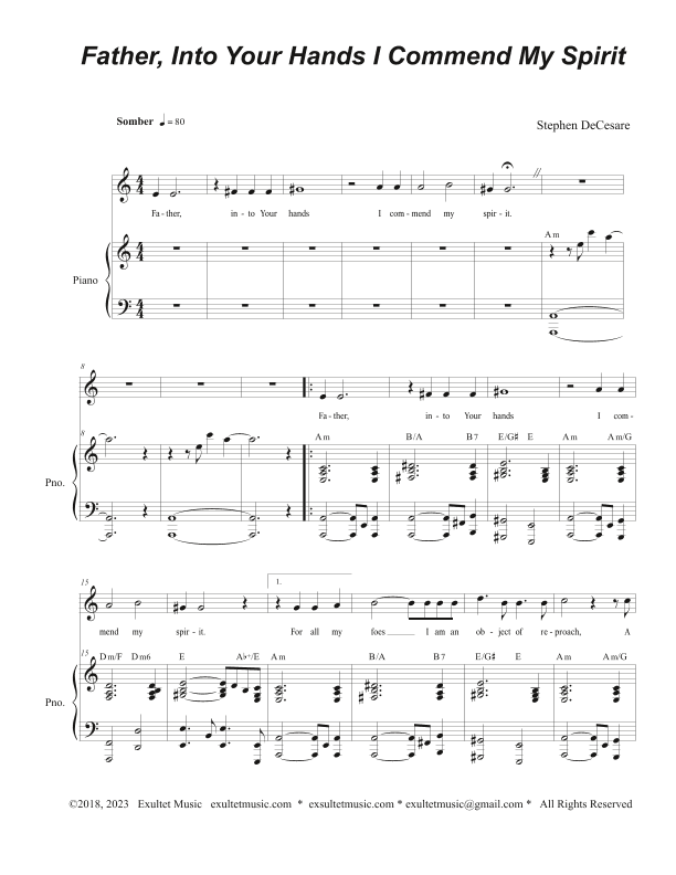 Father, Into Your Hands I Commend My Spirit (Vocal solo)