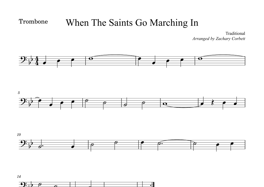 When The Saints Go Marching In (arr. Zachary Corbett)