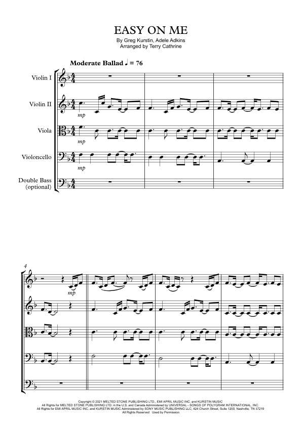 Easy On Me (arr. Terry Cathrine)